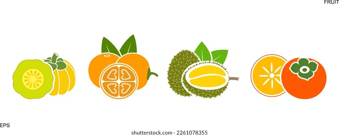 Logo de la fruta. Frutos aislados sobre fondo blanco
