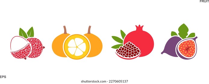 Fruit logo. Isolated fruit on white background