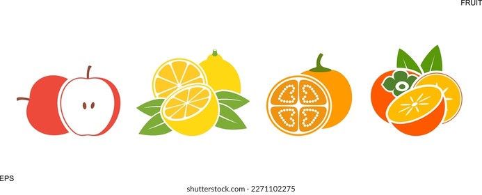 Fruit logo. Isolated fruit on white background