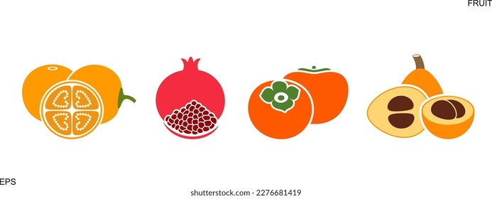 Logo de la fruta. Frutos aislados sobre fondo blanco