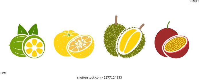 Fruit logo. Isolated fruit on white background