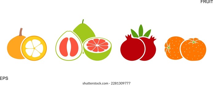 Logo de la fruta. Frutos aislados sobre fondo blanco