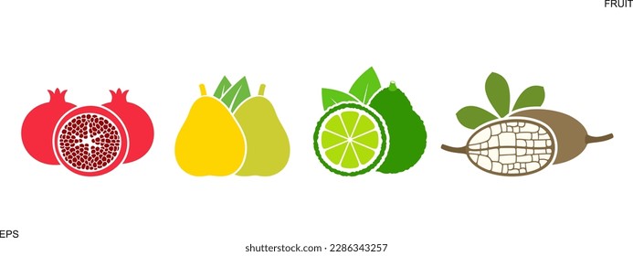 Fruit logo. Isolated fruit on white background