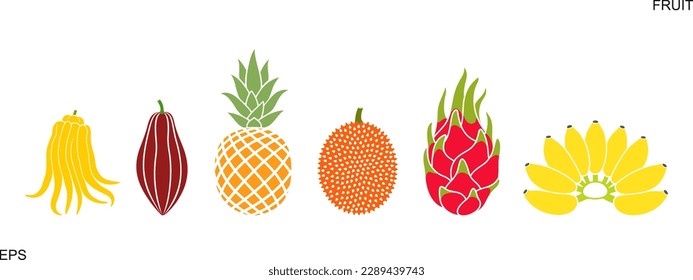 Fruit logo. Isolated fruit on white background