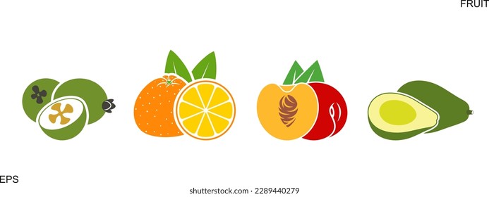 Fruit logo. Isolated fruit on white background