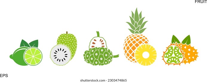 Logo de la fruta. Frutos aislados sobre fondo blanco
