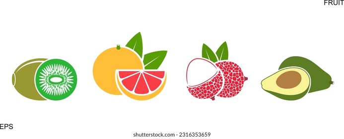 Fruit logo. Isolated fruit on white background