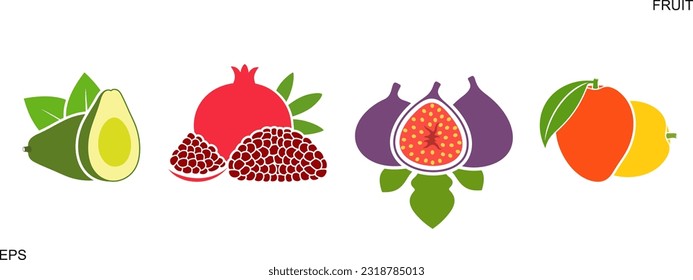 Fruit logo. Isolated fruit on white background