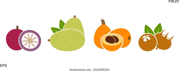 Fruit logo. Isolated fruit on white background