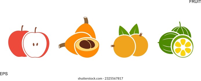 Fruit logo. Isolated fruit on white background