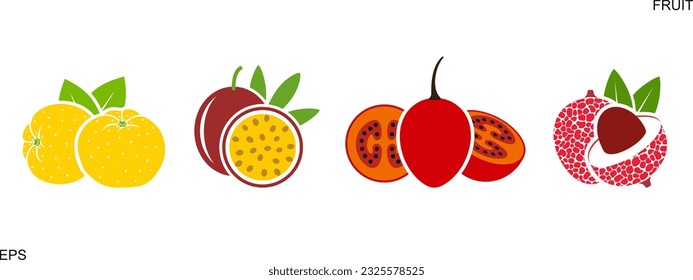 Fruit logo. Isolated fruit on white background