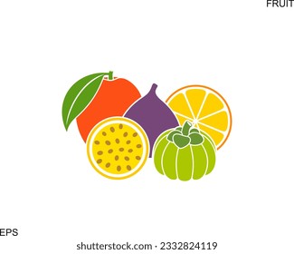Fruit logo. Isolated fruit on white background