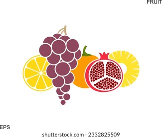 Fruit logo. Isolated fruit on white background
