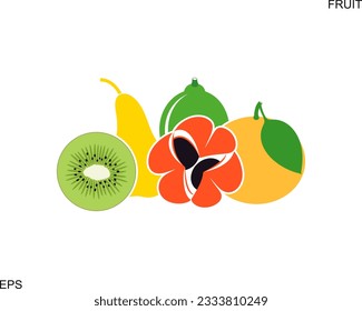 Fruit logo. Isolated fruit on white background