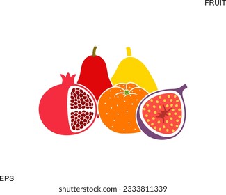 Fruit logo. Isolated fruit on white background