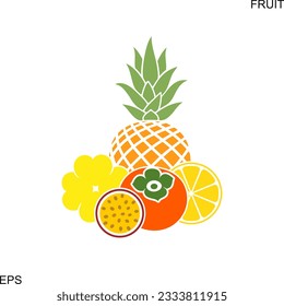 Logo de la fruta. Frutos aislados sobre fondo blanco