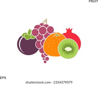 Fruit logo. Isolated fruit on white background