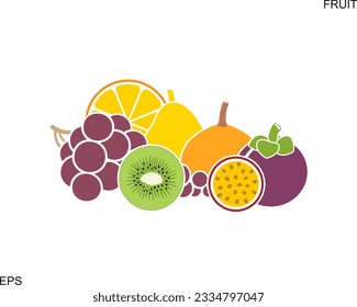 Fruit logo. Isolated fruit on white background