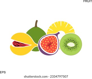 Logo de la fruta. Frutos aislados sobre fondo blanco