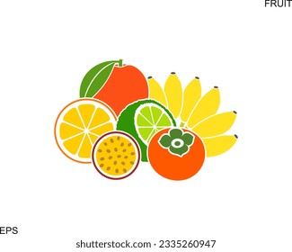 Fruit logo. Isolated fruit on white background