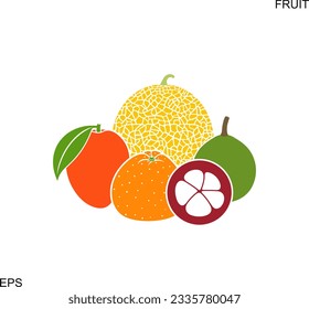 Fruit logo. Isolated fruit on white background
