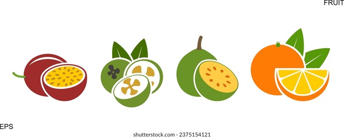 Fruit logo. Isolated fruit on white background