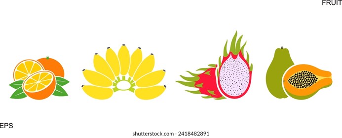 Fruit logo. Isolated fruit on white background