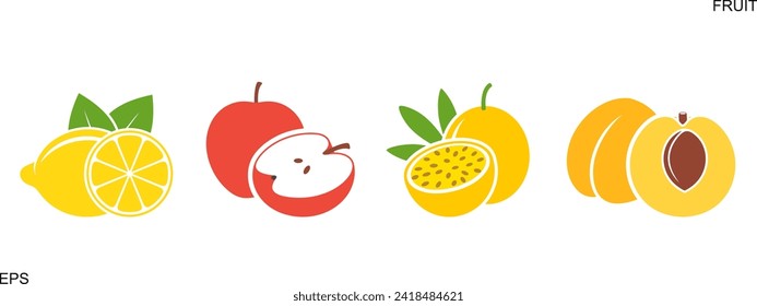 Fruit logo. Isolated fruit on white background