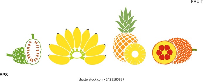 Fruit logo. Isolated fruit on white background