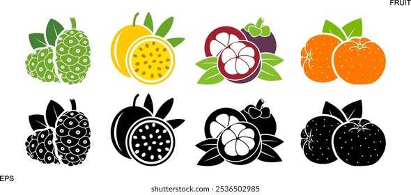 Logótipo do fruto. Frutos isolados sobre fundo branco