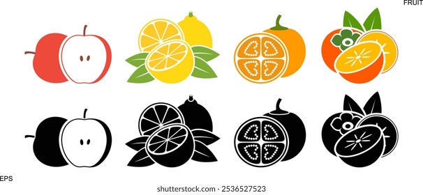 Fruit logo. Isolated fruit on white background