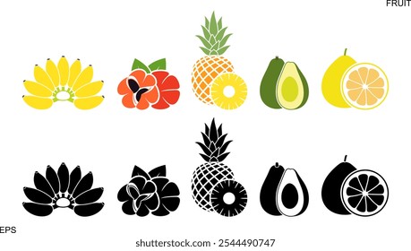 Logotipo de la fruta. Fruta aislada sobre fondo blanco