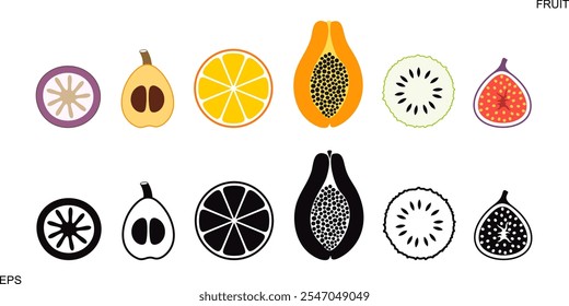 Fruit logo. Isolated fruit on white background