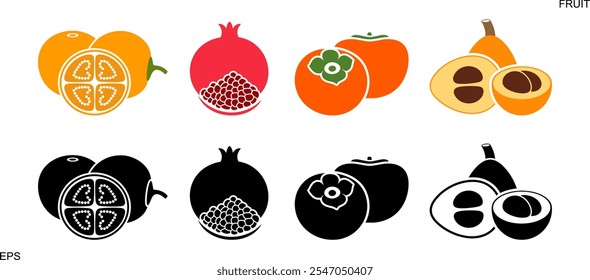 Fruit logo. Isolated fruit on white background