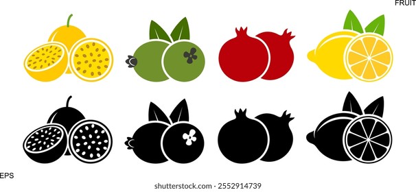 Fruit logo. Isolated fruit on white background