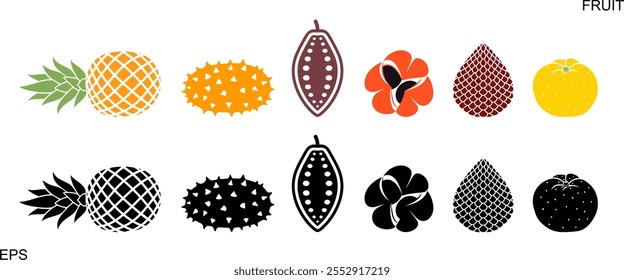 Logotipo de la fruta. Fruta aislada sobre fondo blanco