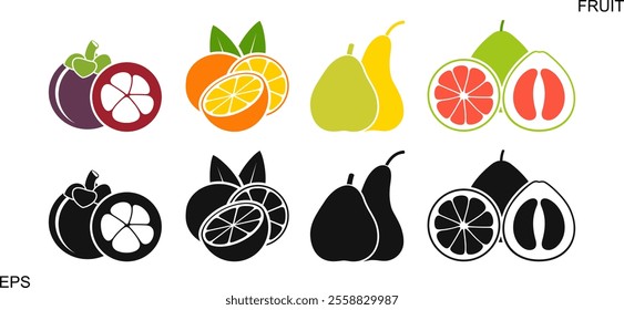 Fruit logo. Isolated fruit on white background