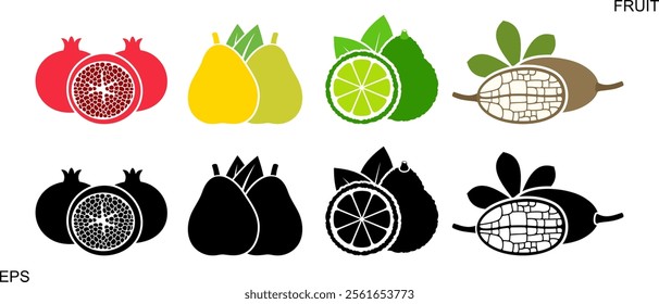 Fruit logo. Isolated fruit on white background