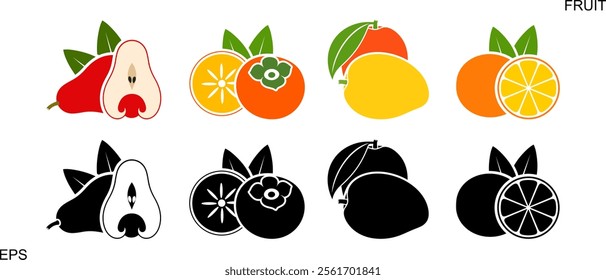 Fruit logo. Isolated fruit on white background