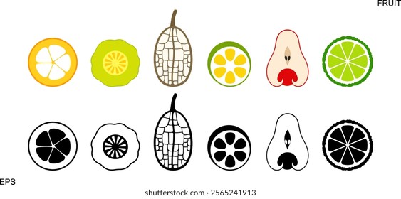 Fruit logo. Isolated fruit on white background