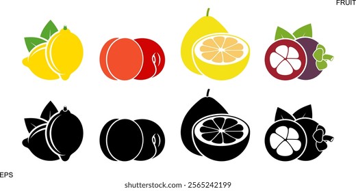 Fruit logo. Isolated fruit on white background