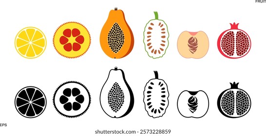 Fruit logo. Isolated fruit on white background
