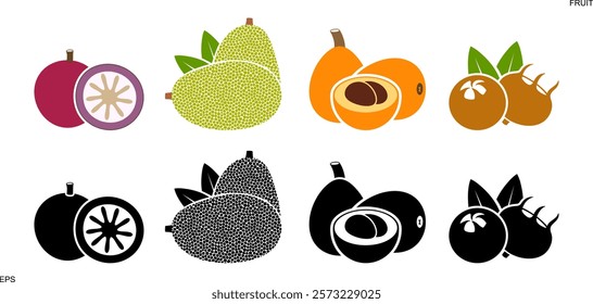 Fruit logo. Isolated fruit on white background