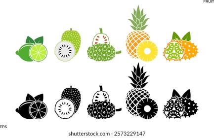 Fruit logo. Isolated fruit on white background