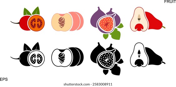 Fruit logo. Isolated fruit on white background