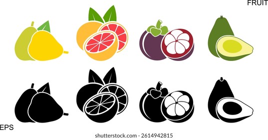 Fruit logo. Isolated fruit on white background