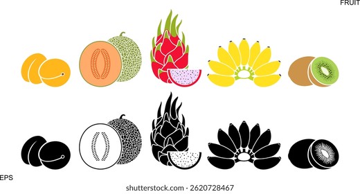 Fruit logo. Isolated fruit on white background