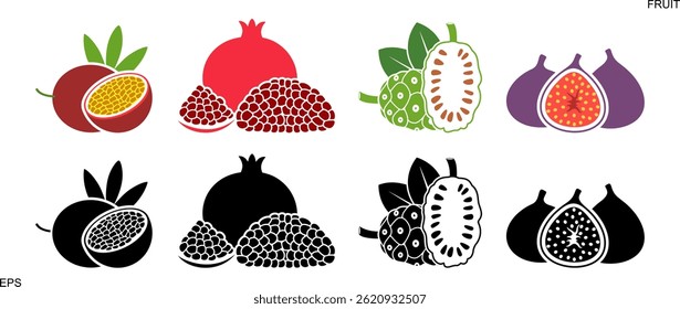 Fruit logo. Isolated fruit on white background
