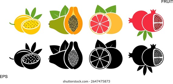 Fruit logo. Isolated fruit on white background