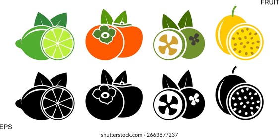 Fruit logo. Isolated fruit on white background